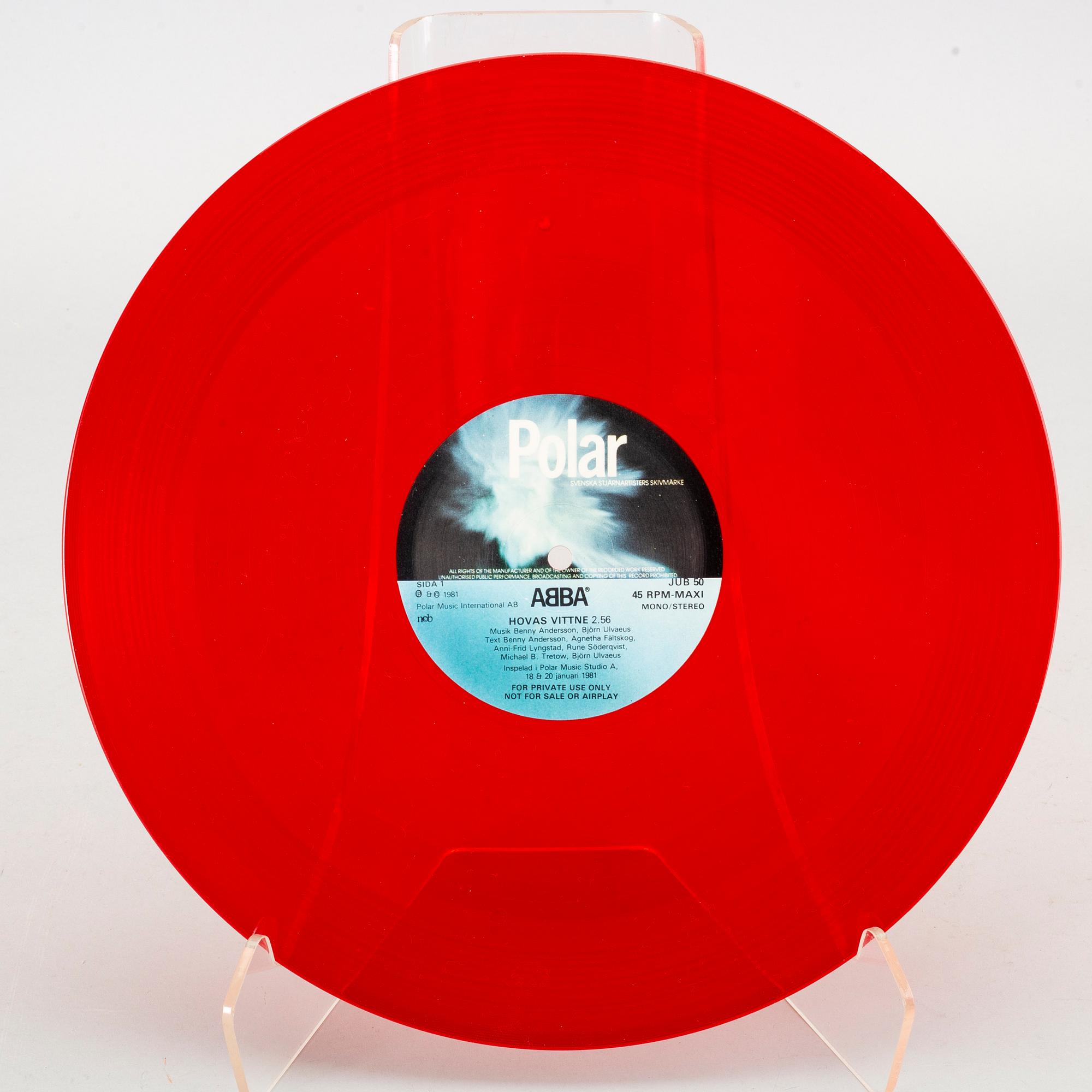 Vinylskiva, ABBA, "Hovas vittne", 1981.