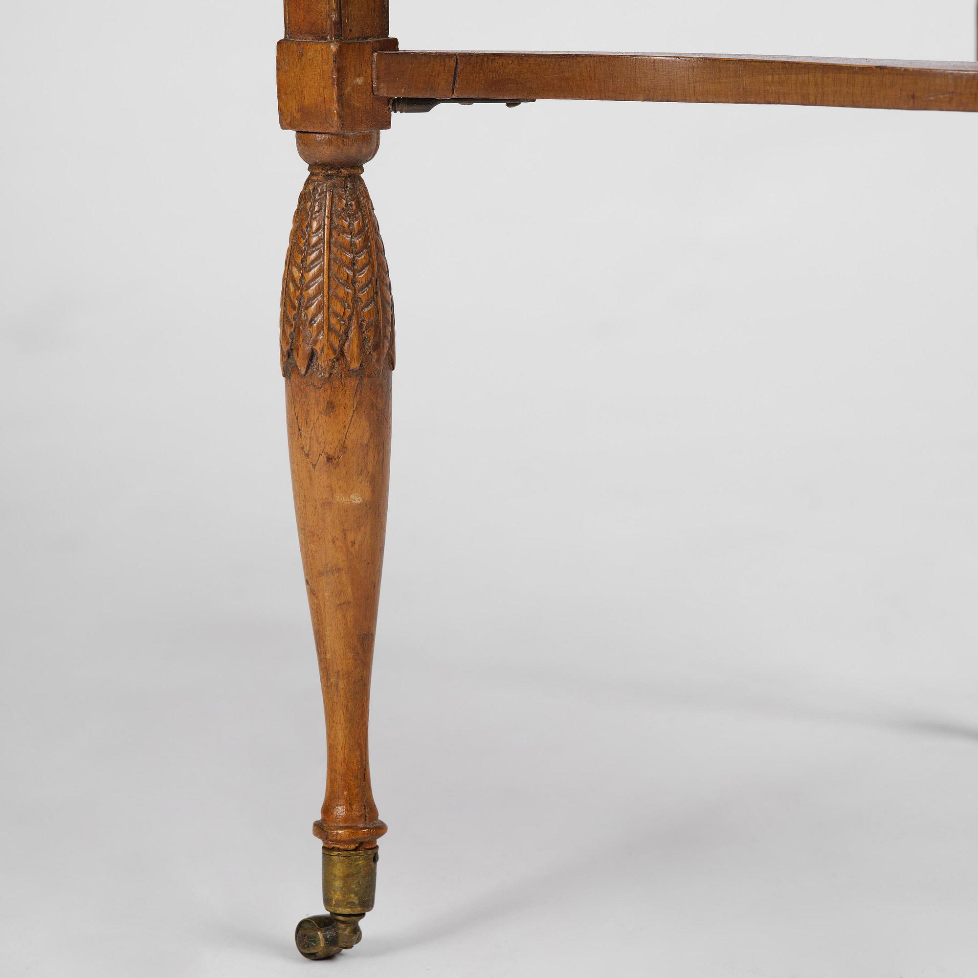 A late Gustavian mahogany table attributed to L. Qvarnberg (master in Stockholm 1801-13).