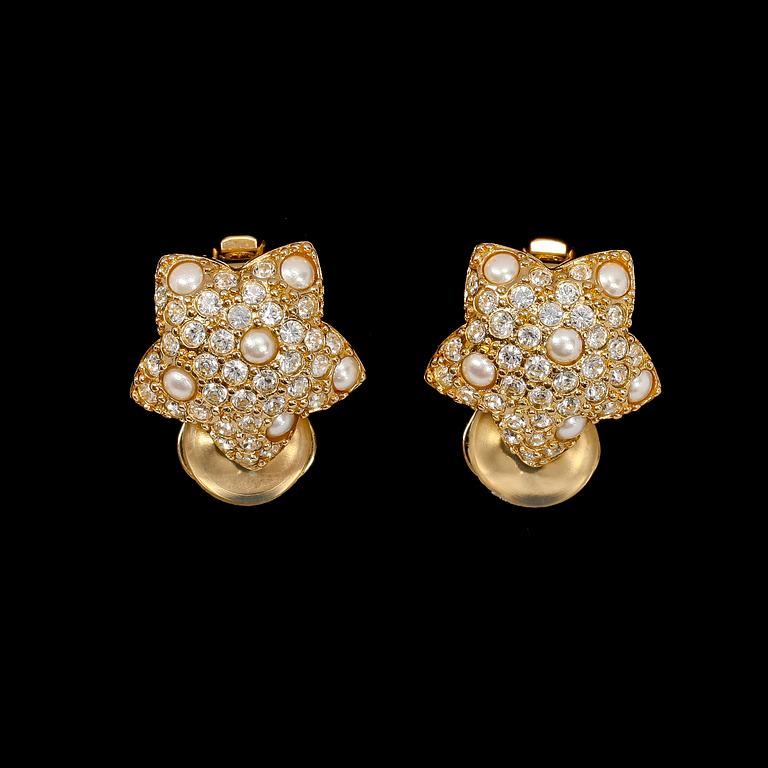 Two pair of earrings by Christian Dior.