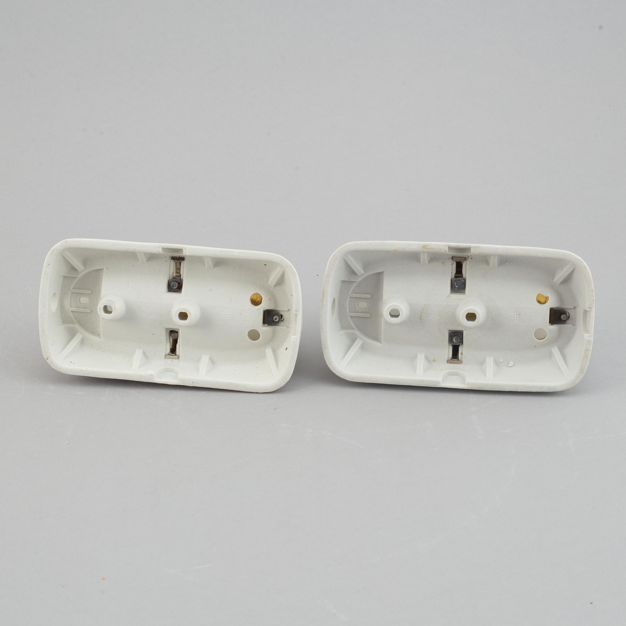 WILHELM WAGENFELD, three ceramic wall lights, Lindner Keramik, Bamberg, 1950's/60's.