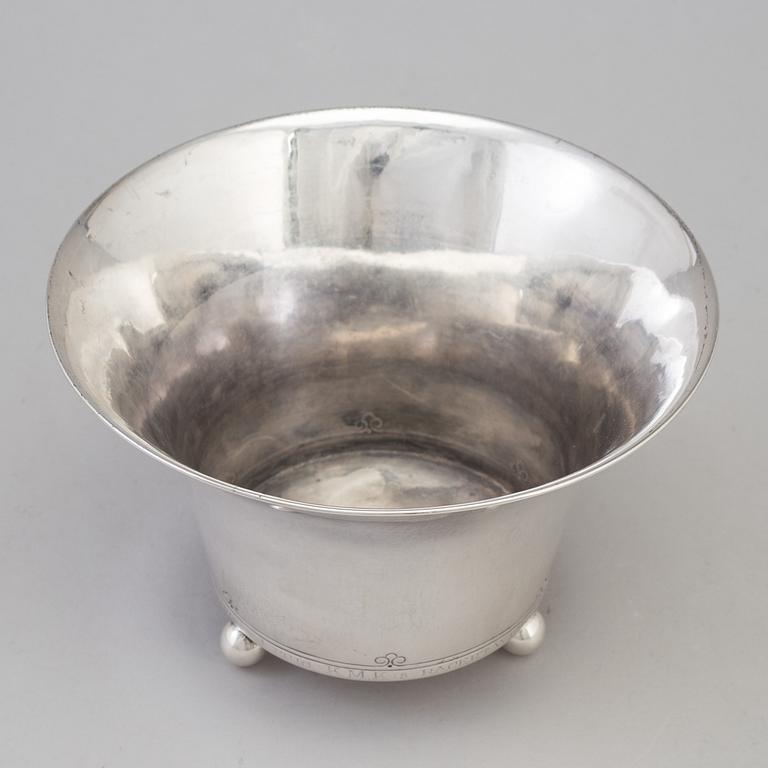 A silver bowl by WA Bolin, Stockholm, 1928.