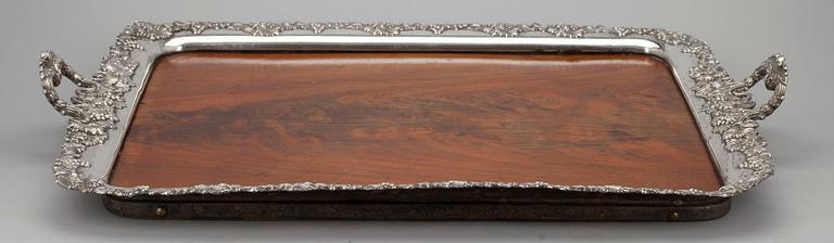 BRICKA, försilvrad mässing, stämplad Warszawa Norblin Plaque, 1800-talets senare hälft.