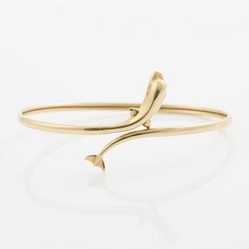 Armband/armring, 14K guld i form av delfin.
