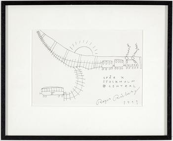 ROGER RISBERG, indian ink on paper, signed Roger Risberg and dated 1999.