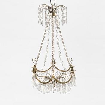 A Gustavian four-light chandelier, late 18th Century.