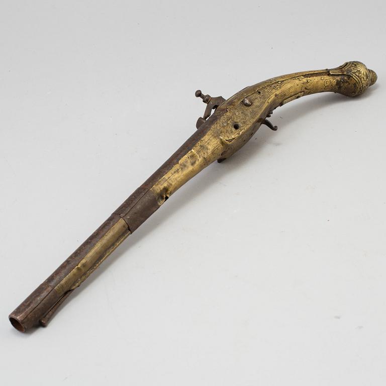 A North African flintlock pistol from the 19th century.