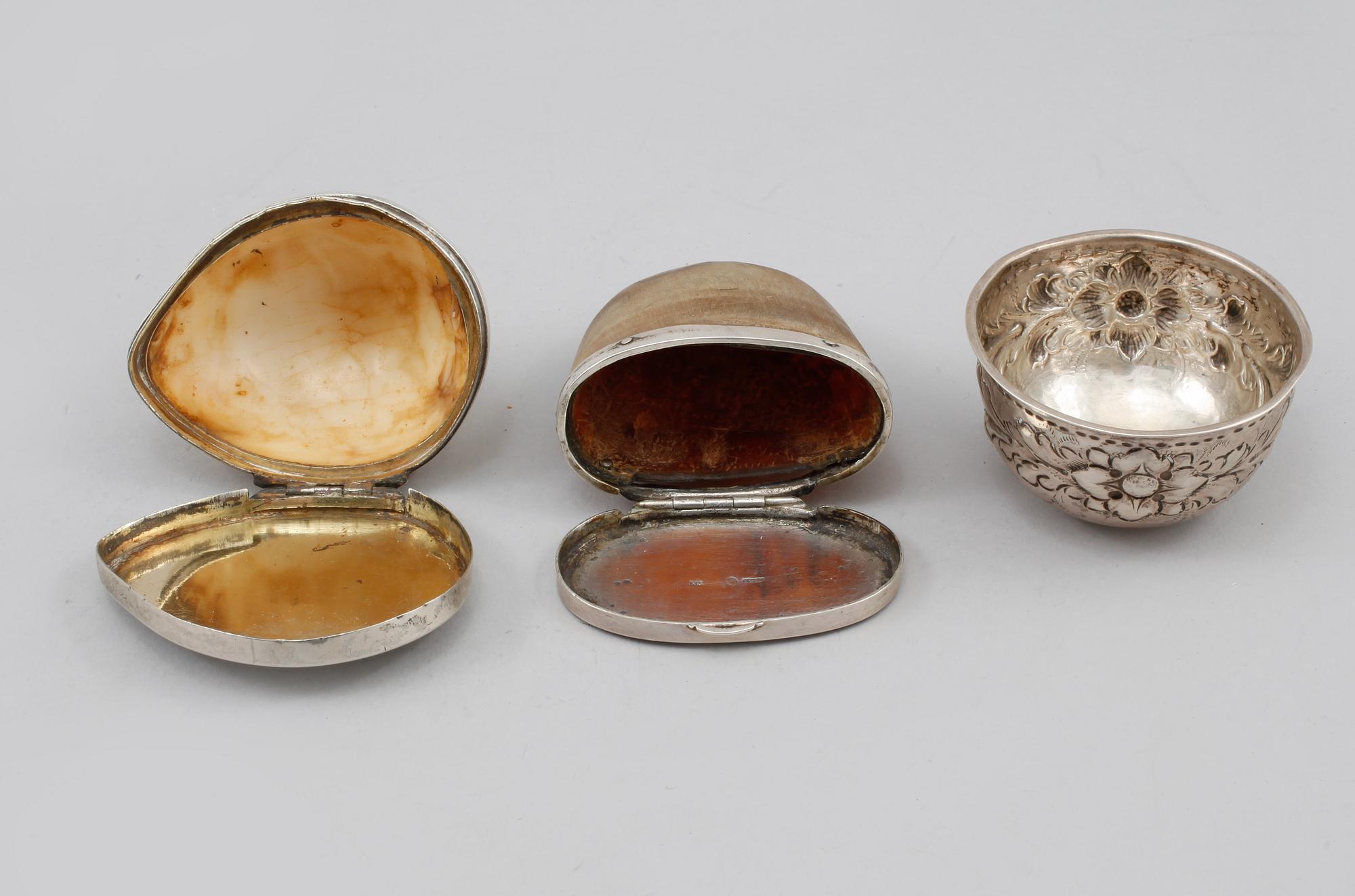 PARTI SILVER, 6 delar, mestadels Sverige, 1800-tal.