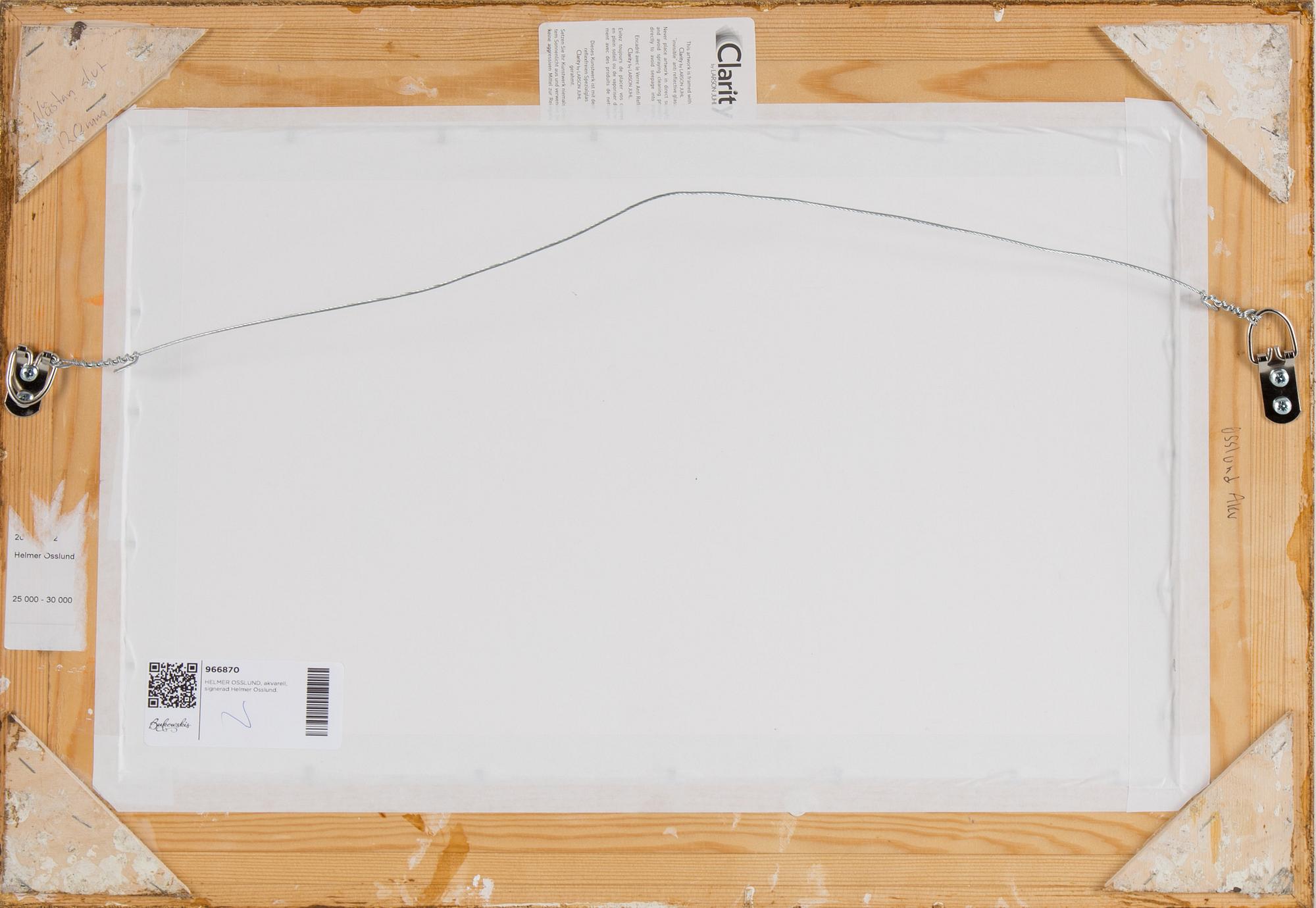 HELMER OSSLUND, waterolor on paper, signed.