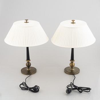 Harald Notini, table lamps, a pair, model "15009", Arvid Böhlmarks Lampfabrik, Stockholm, 1930s.