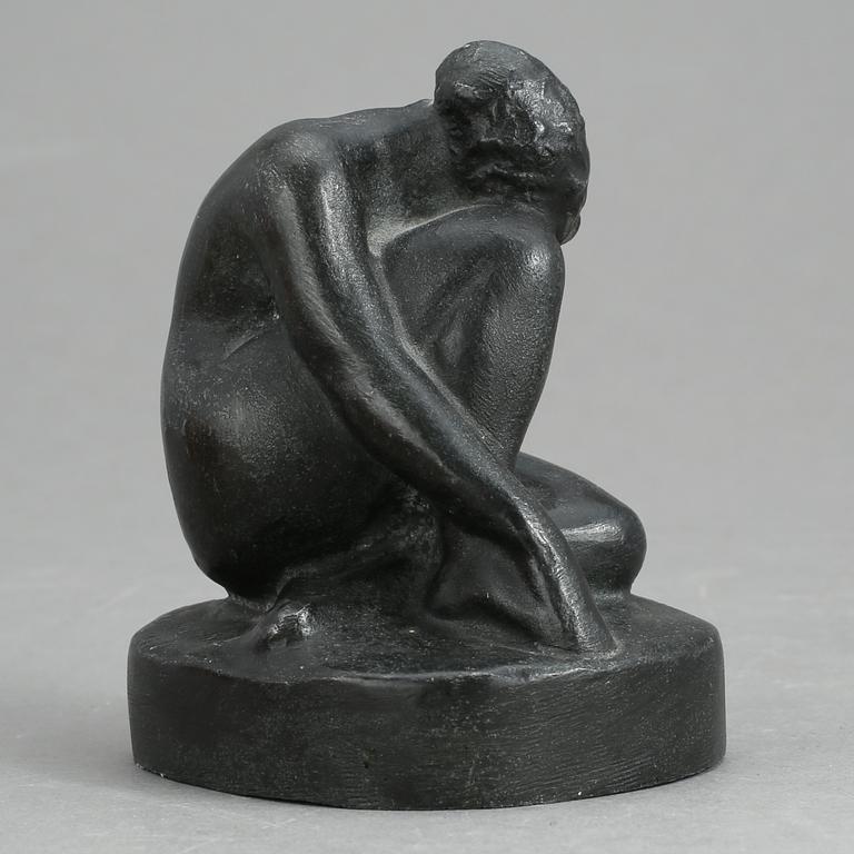 SKULPTUR, Halvar Frisendahl, patinerad metall, signerad 1917.