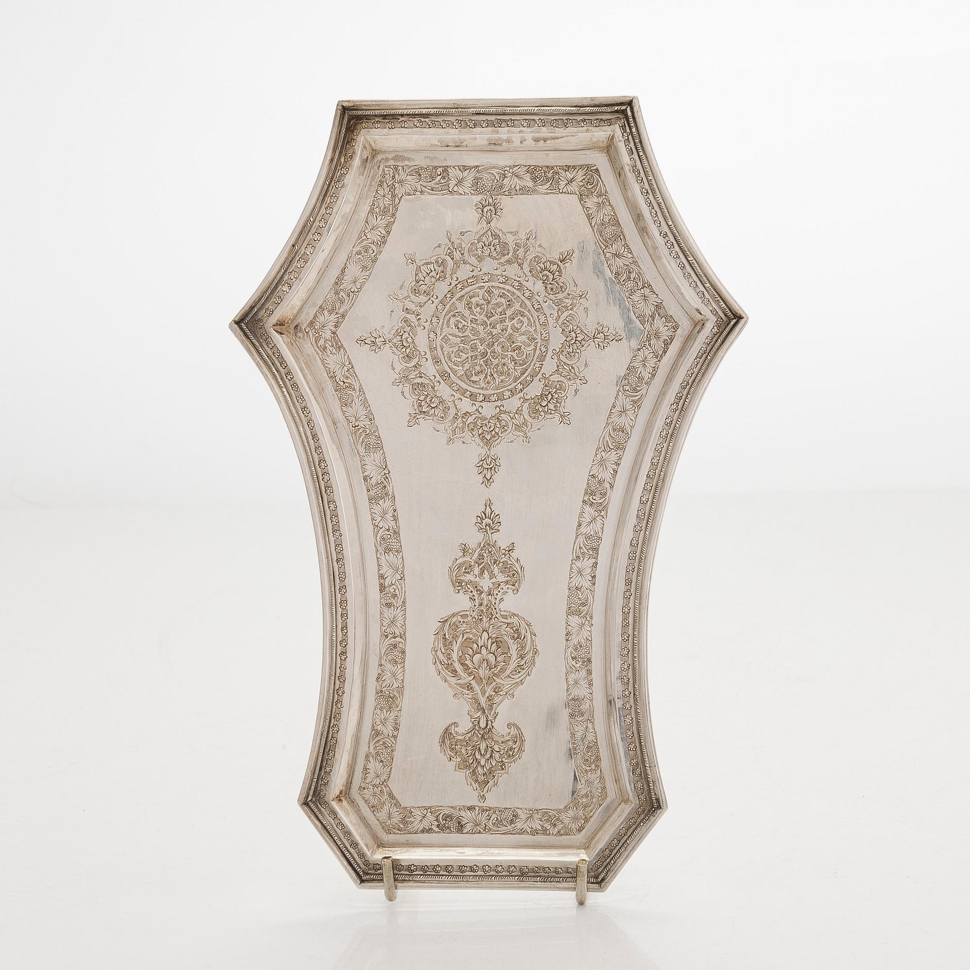 A Persian miniature silver samovar, first half/mid-20th century, Finnish import marks, Helsinki 1953.