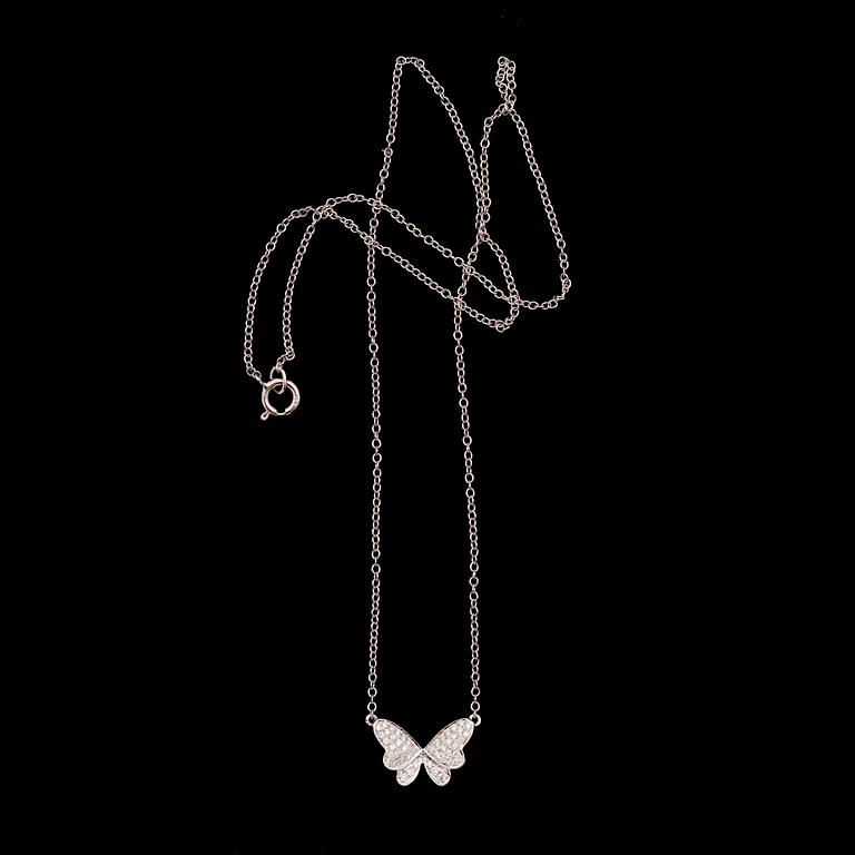 COLLIER, 18 k vitguld, briljantslipade diamanter tot 0.20 ct.