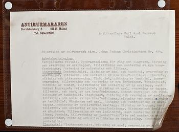 GOLVUR, urtavlan märkt Johan Sedman Christinehamn nr 389. 1700-tal.