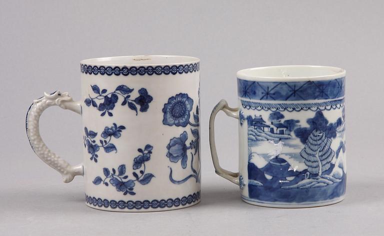 MUGGAR, 2 st, porslin, Kina 1700-1800-tal.