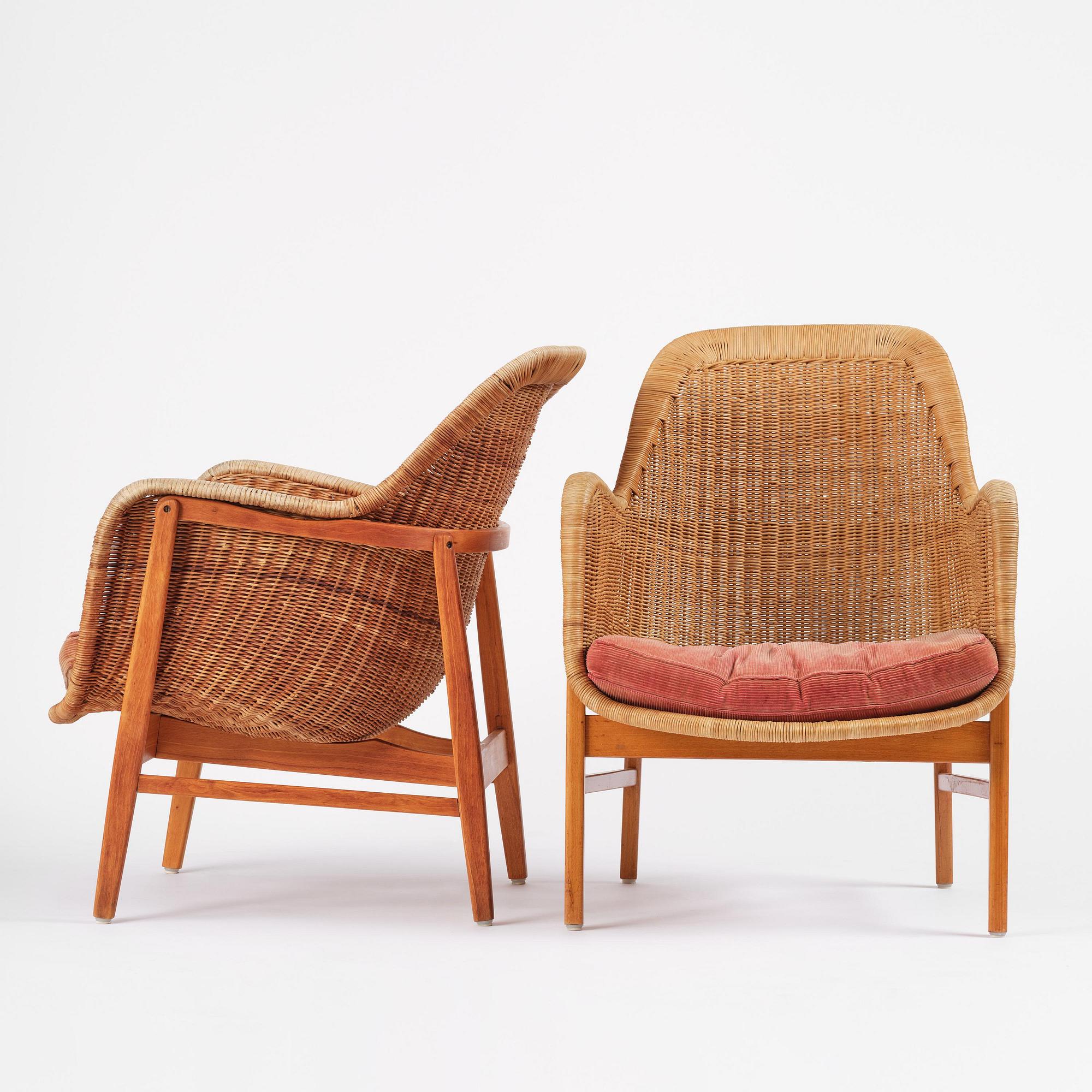 Scandinavian Modern, fåtöljer, ett par, 1950-tal.