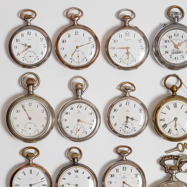 Collection of pocket watches, 63 pieces, "No reserve", various materials.