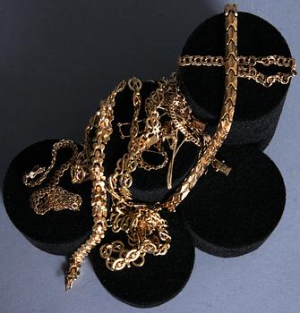 PARTI KEDJOR, 11 st, guld 18k, 96 gr.