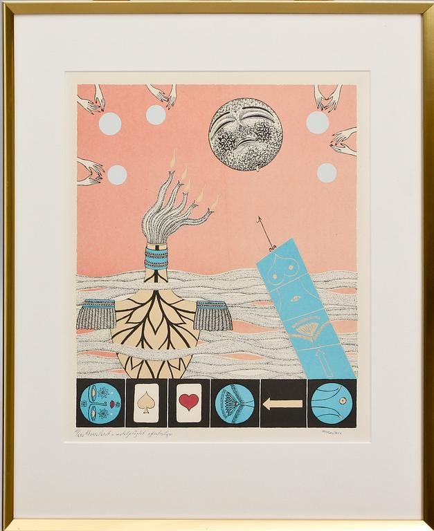 MAX WALTER SVANBERG, offsetcollage med metallprägling, sign o numr 111/250.