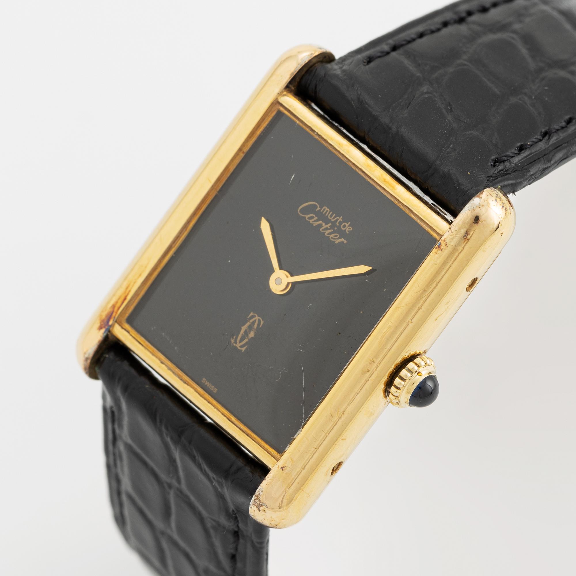 must de Cartier, Tank, armbandsur, 23,5 x 23 (31) mm.