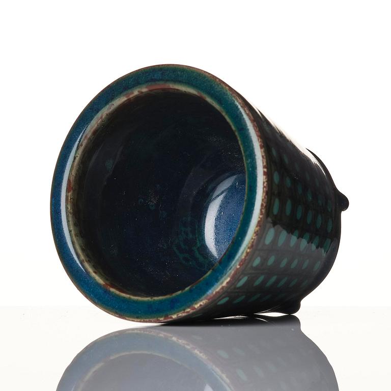 Wilhelm Kåge, a set of three Farsta stoneware vases, Gustavsberg Studio, two dated 1948 and 1950.