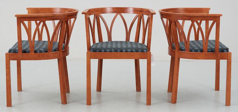 KARMSTOLAR, 3 st, Design Sigvard Håkansson för Swedese, 1900/2000-tal.