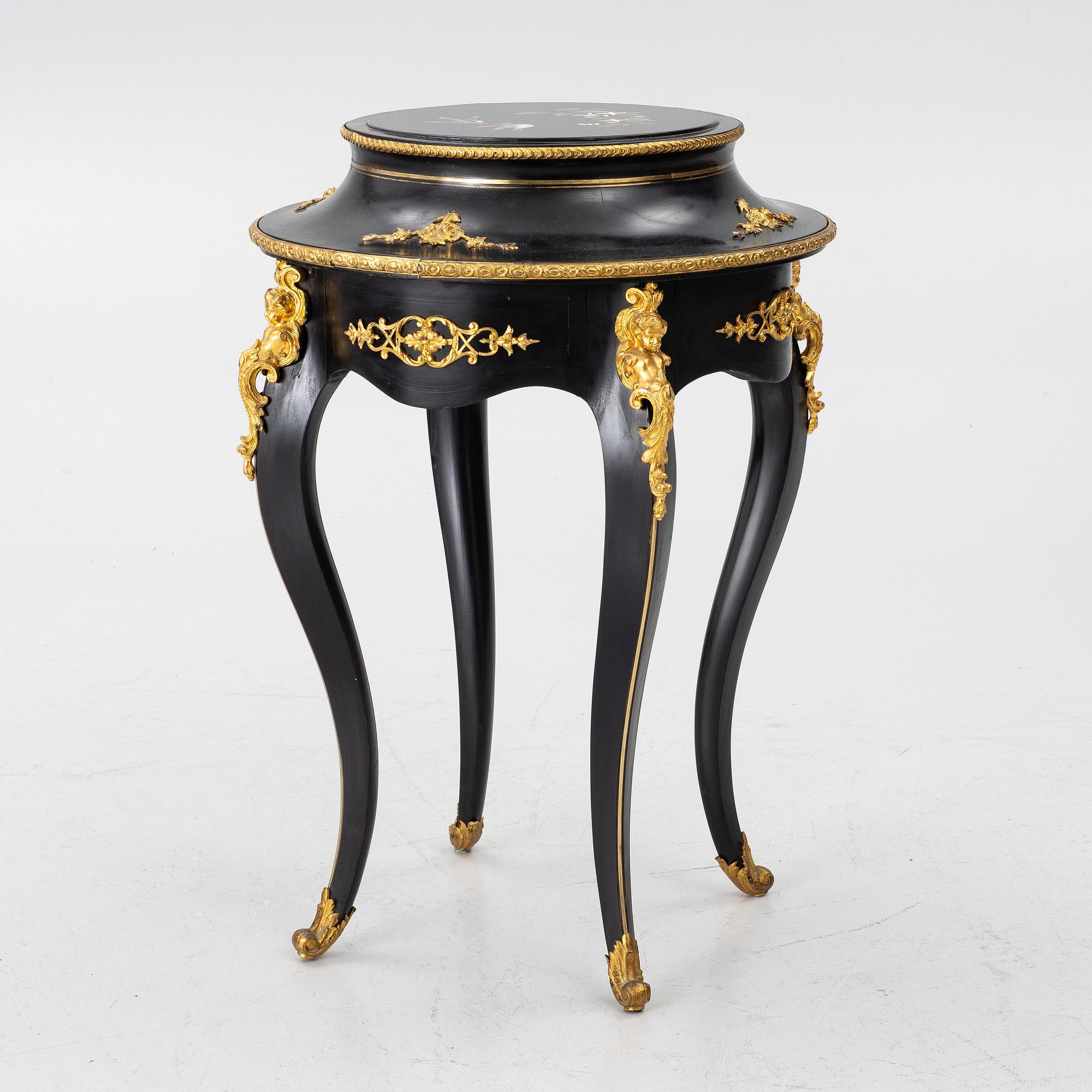 A rococo-revival pietre dure-top table, later part 19th century.