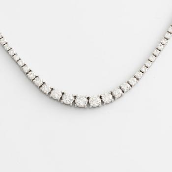 Collier, rivière, med briljantslipade diamanter.