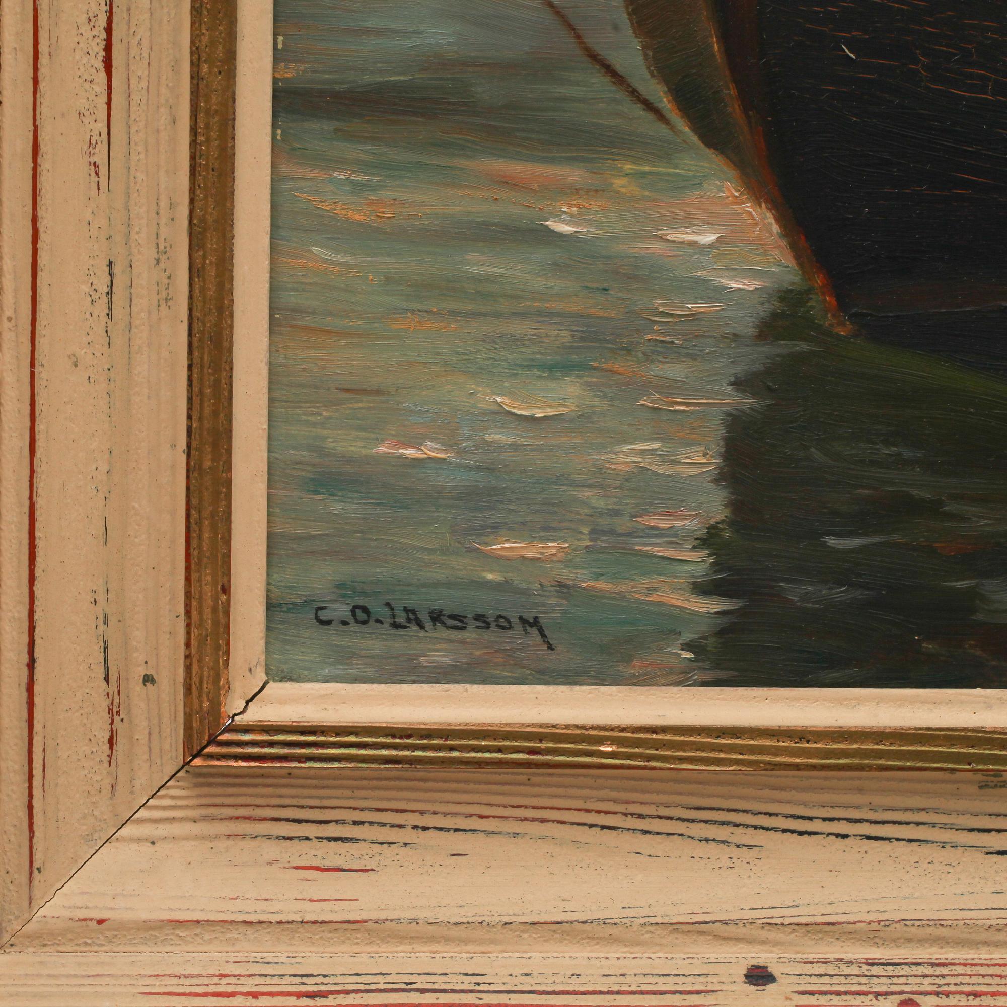 CARL OSCAR LARSSON, olja på pannå, sign.