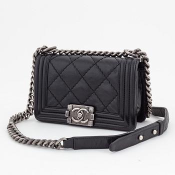 Chanel, a black leather 'Boy Bag', 2013-14.