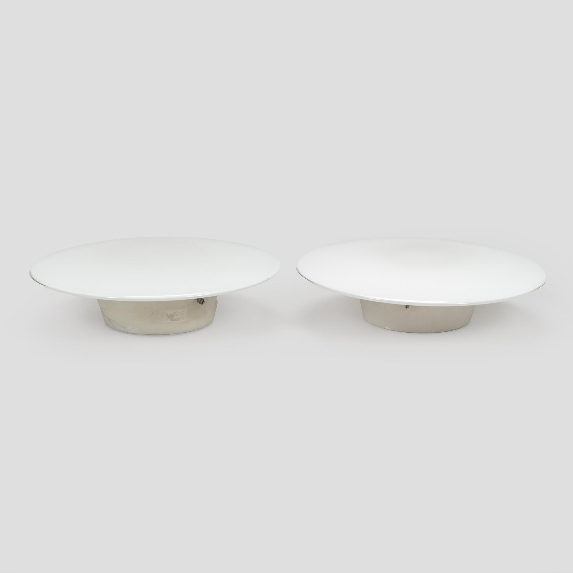 Arne Jacobsen, ceiling lamps/wall lamps, a pair, "AJ-Eklipta", Louis Poulsen, Denmark.
