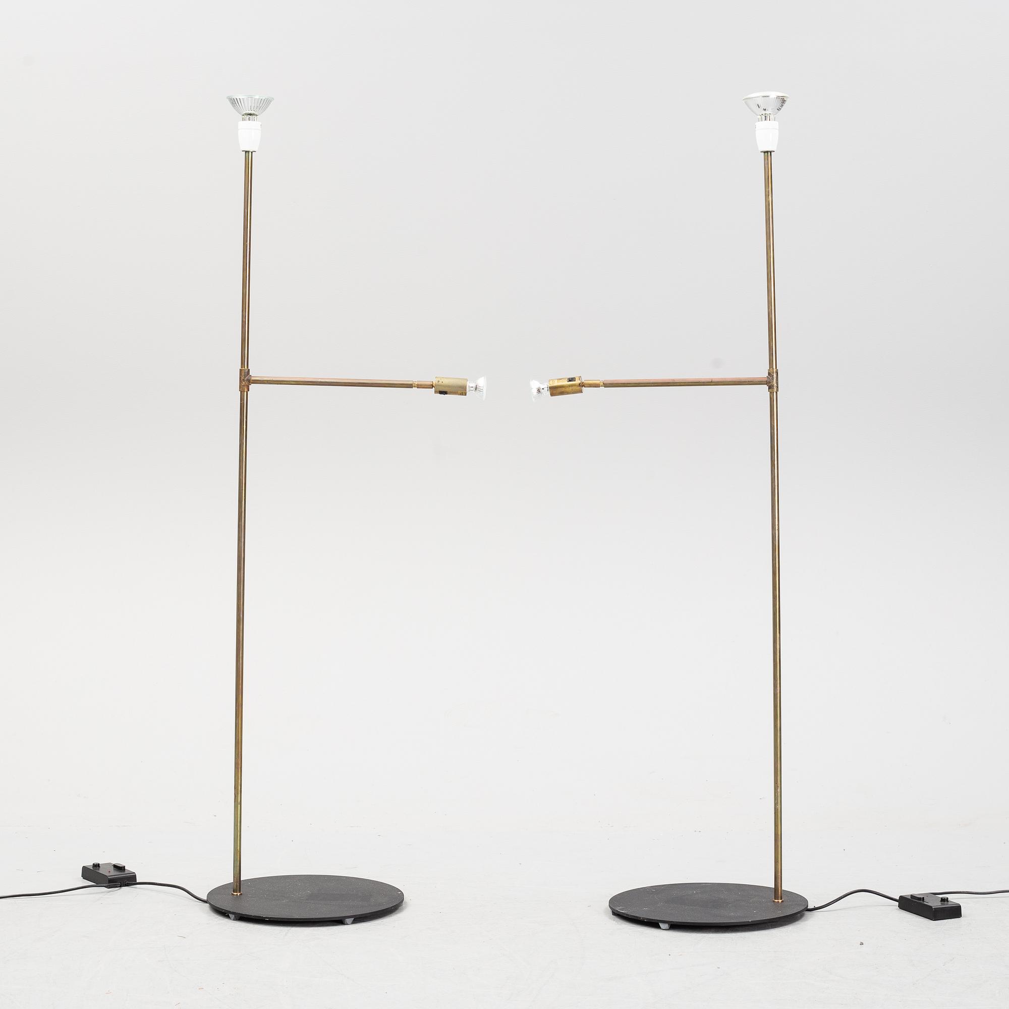 Jonas Bohlin, a pair of 'Galaxy' brass floor lights, Örsjö Belysning.