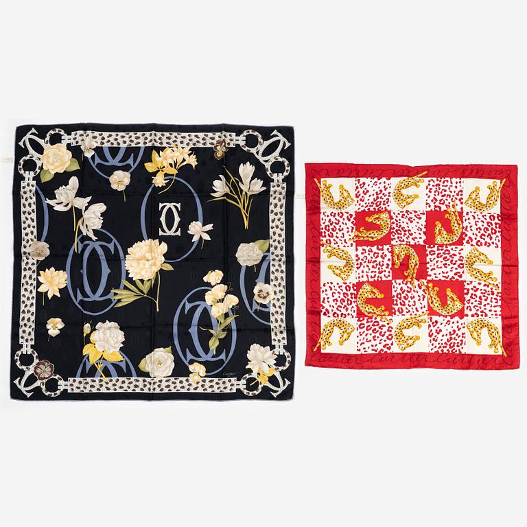 Cartier, two silk scarves.