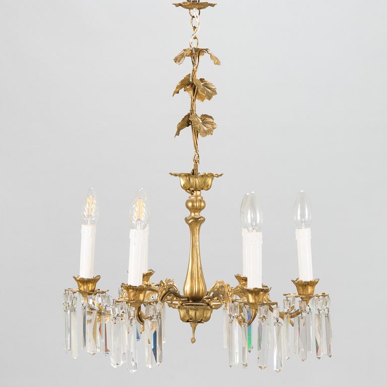 A chandelier with prisms, late 19th century.