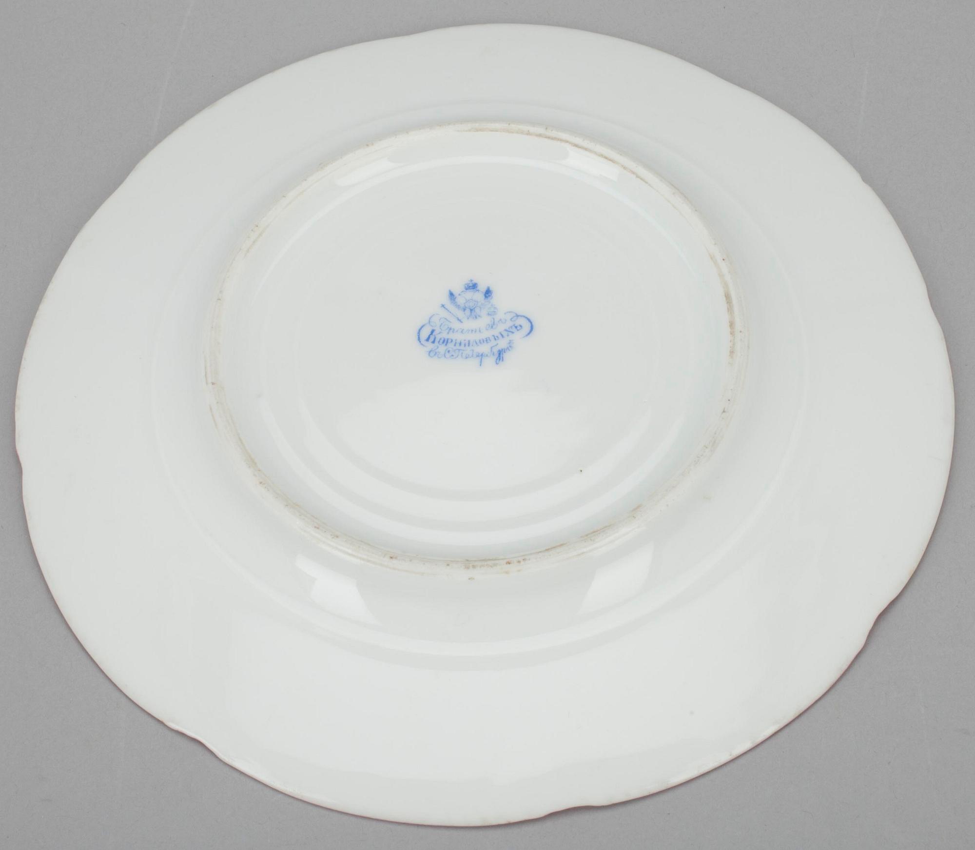TALLRIK, porslin, Bröderna Kornilov, St. Petersburg 1861-1884, Ryssland.