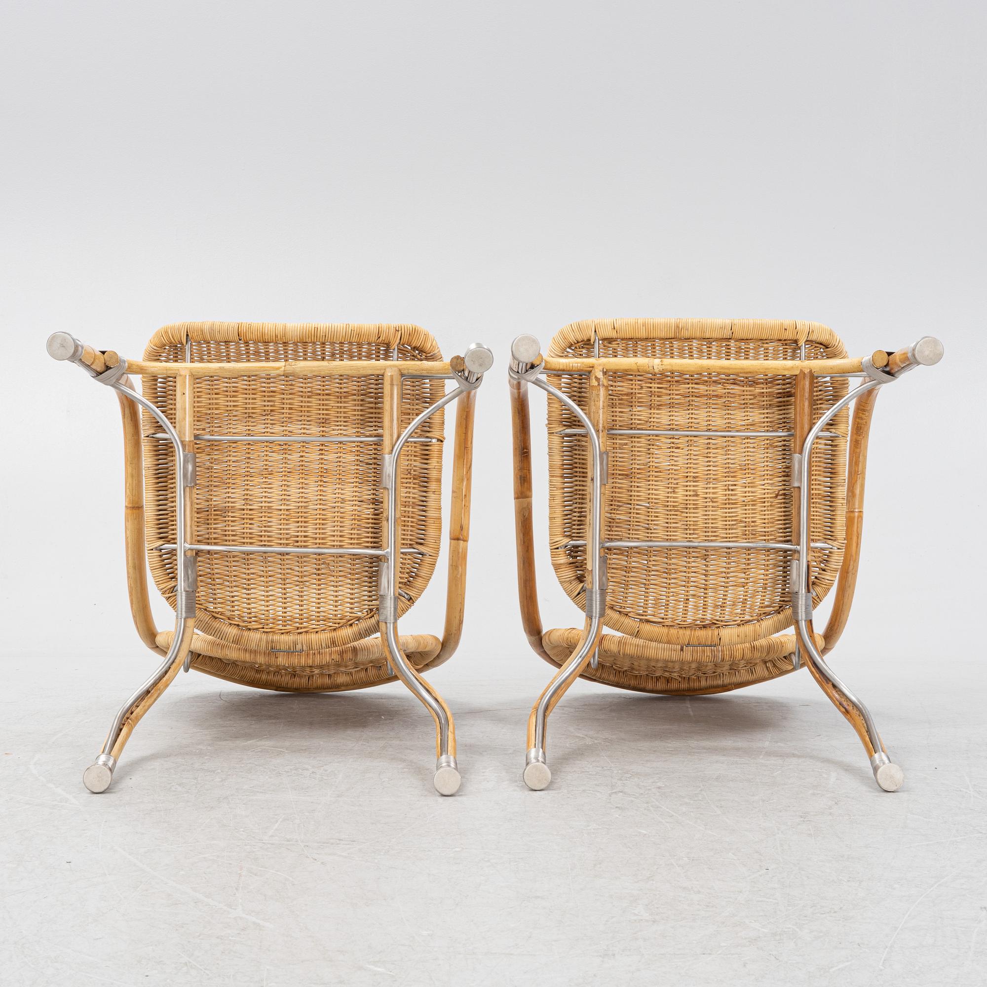 Mats Theselius, a pair of IKEA PS rattan chairs, 21st century.