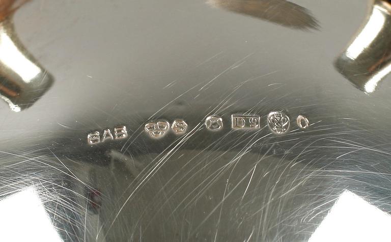 GRÄDDKANNA och SOCKERSKÅL med BRICKA, silver, GAB, 1953-54. Vikt 456 g.