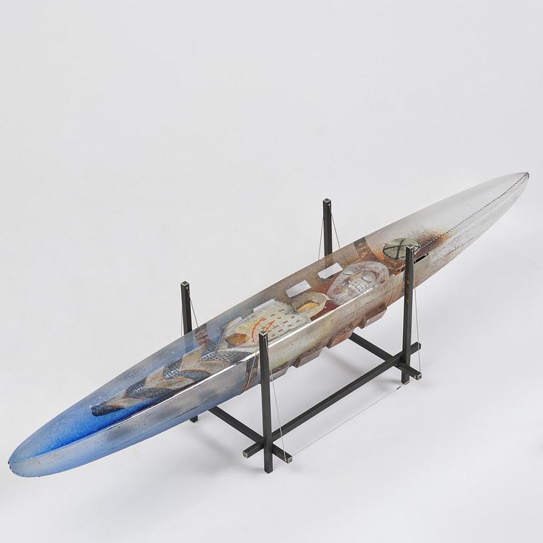 Bertil Vallien, "Sleeping Princess un-20", a unique sand cast glass sculpture, Kosta Boda, Sweden.