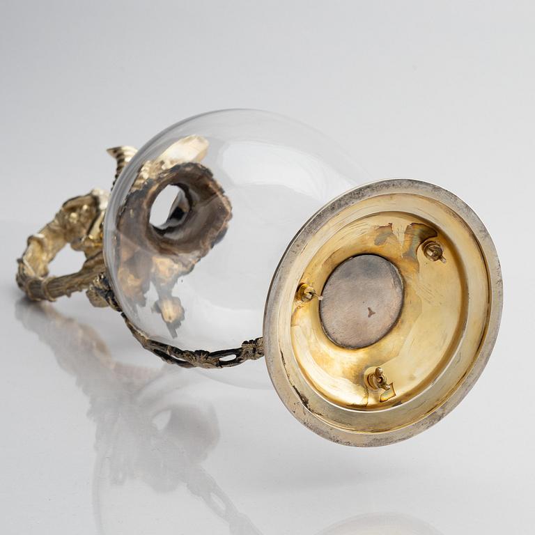 John Newton Mappin, vinkaraff, förgyllt silver och glas, London 1888.