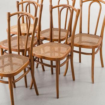 A SET OF SIX BENTWOOD THONET CHAIRS.