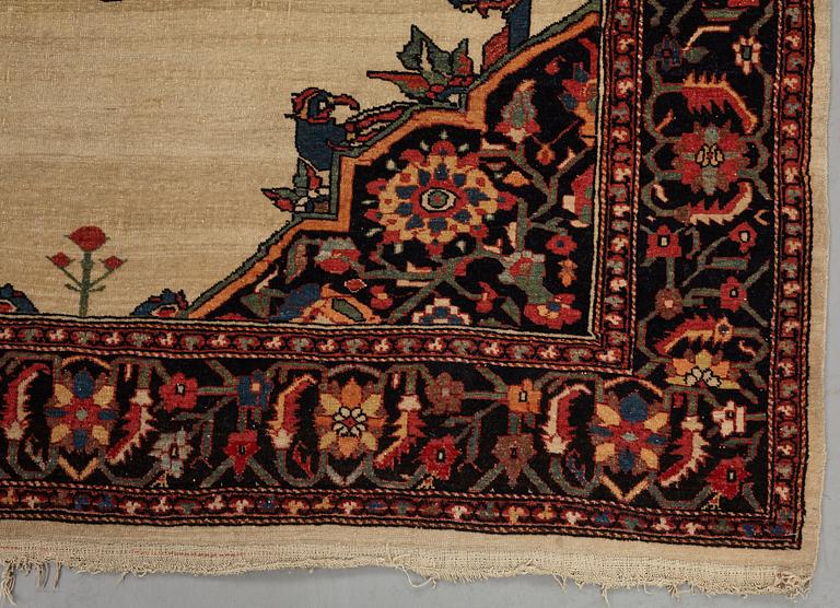 A rug, antique West Persian, possibly Feraghan/Malajir, ca 197,5 x 129,5-131 cm.
