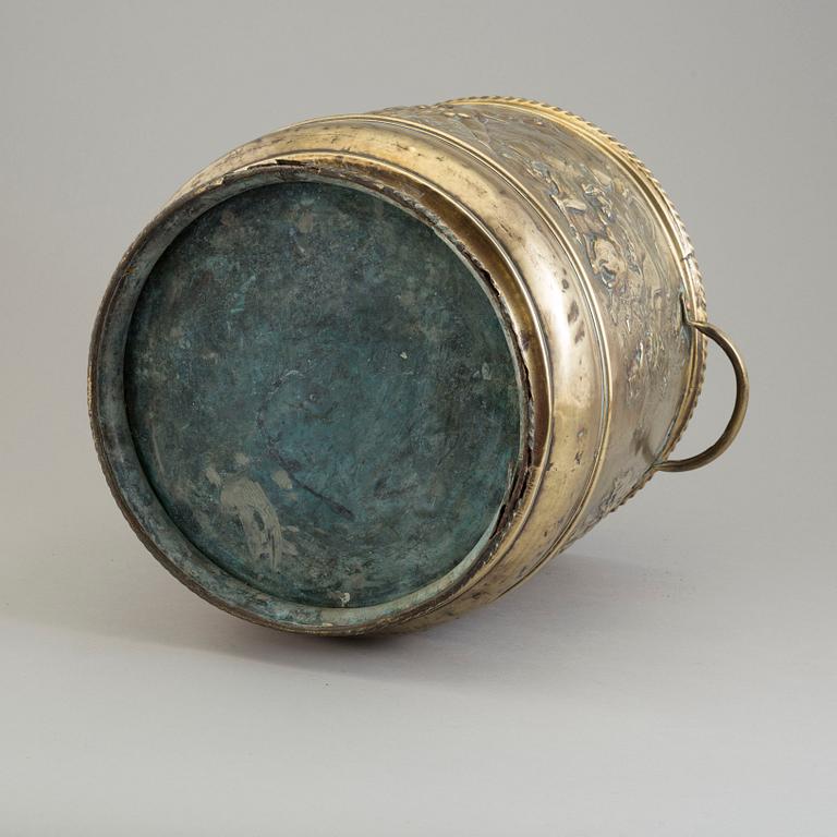a 18th century brass flower pot.