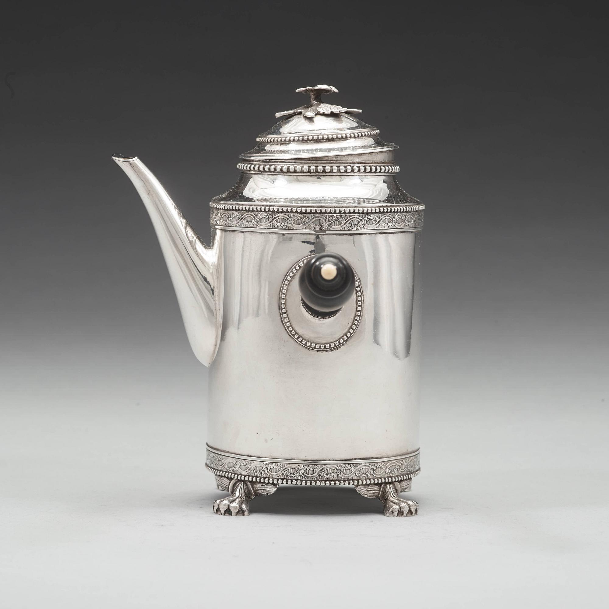 Nils Tornberg, kaffekanna, silver, Linköping 1792, gustaviansk.