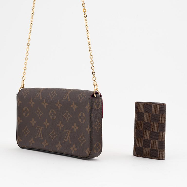 Louis Vuitton, a 'Pochette Félicie' monogram vanvas handbag and a 'Multicles' Damier Ebene key holder, 2020-21.