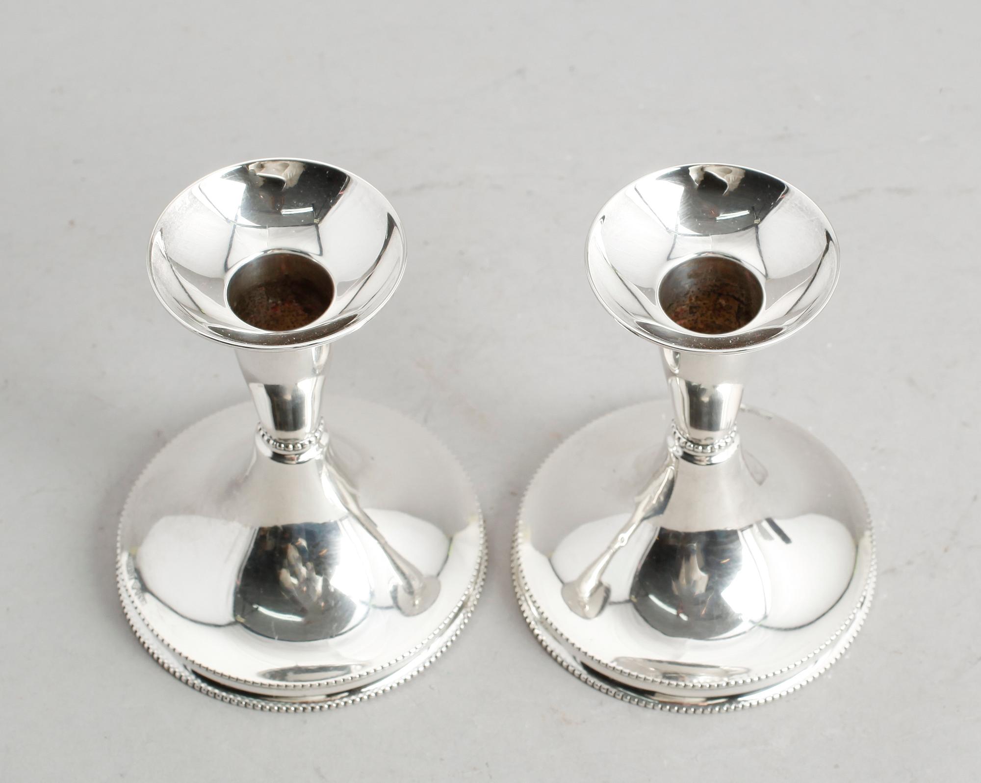 LJUSSTAKAR, 1 par, silver, Tesi, Göteborg 1963.