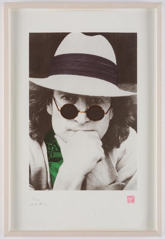 Yoko Ono, "Silk screened potrait of John Winston Lennon".
