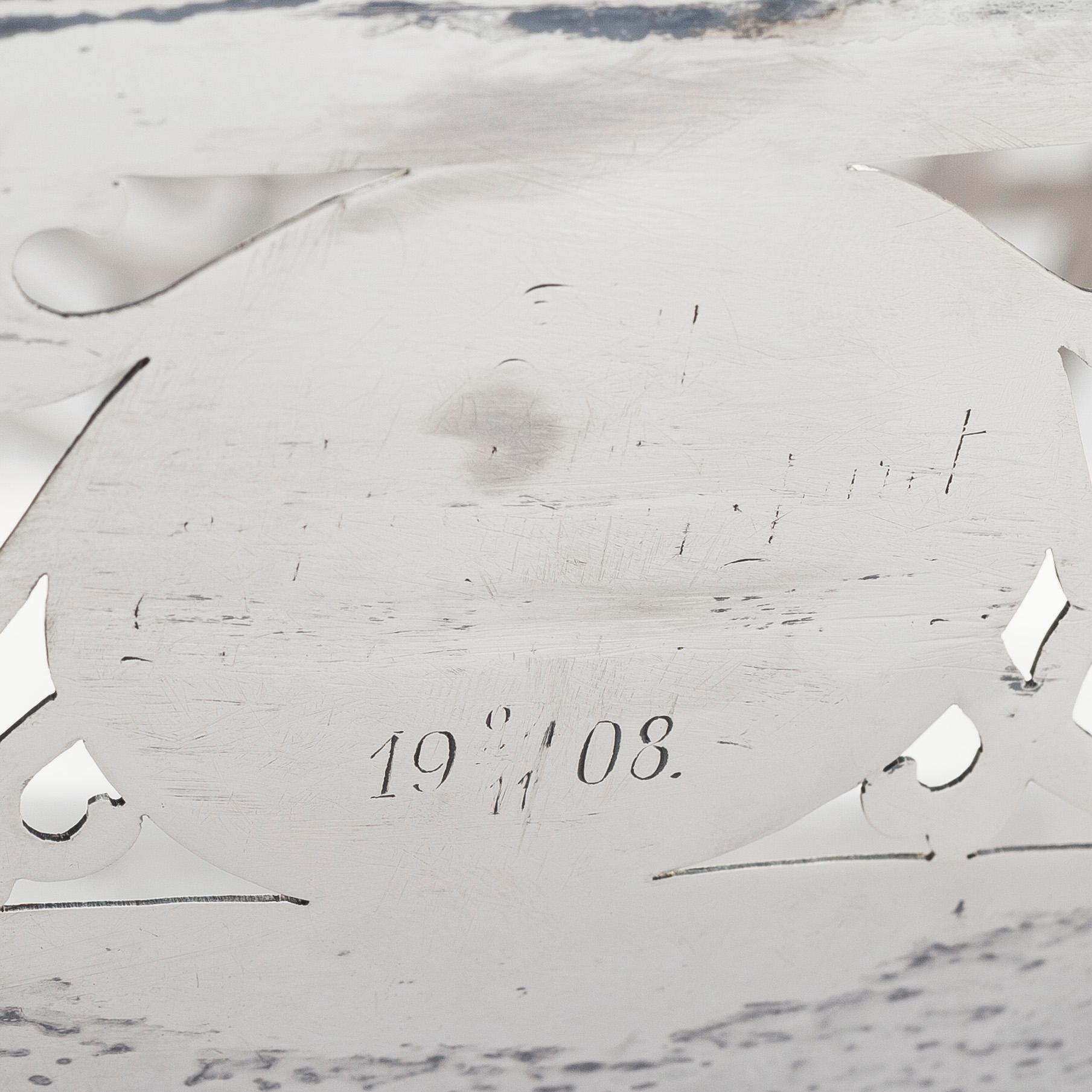 A silver breadbasket from Silberwarenfabrik Alexander Sturm, mid-20th century.