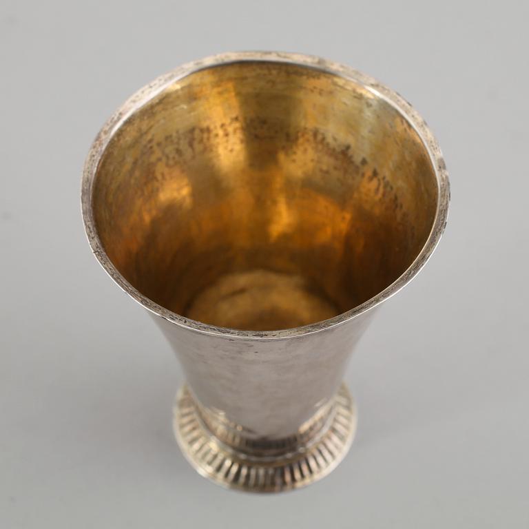 BÄGARE, silver, Aron Wangstelius, Torshälla 1760. Vikt ca 56 g.