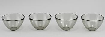 SKÅLAR 7 st, glas "Fuga", Sven Palmqvist för Orrefors. 1900-talets mitt.
