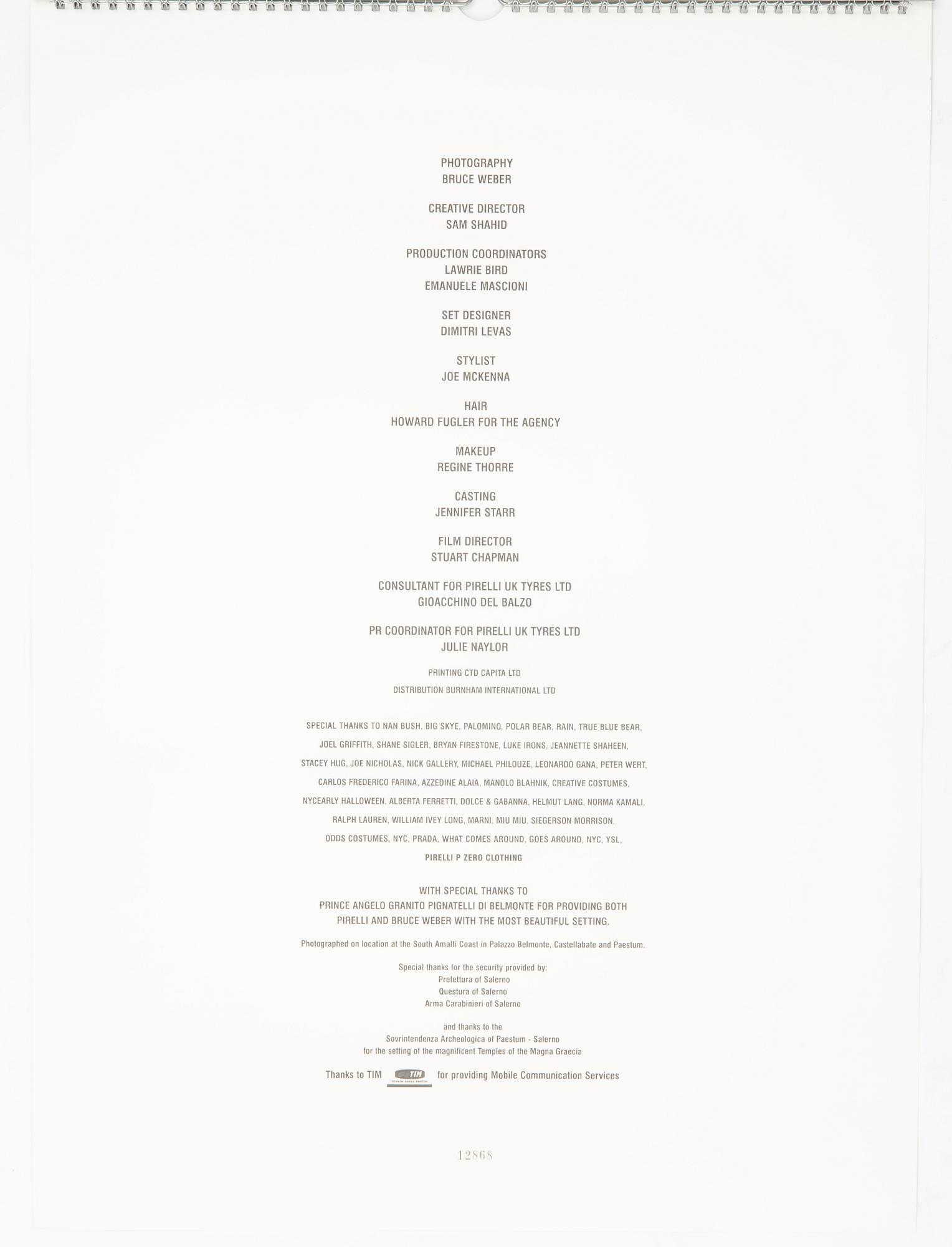 Pirelli-kalendrar, 6 st.