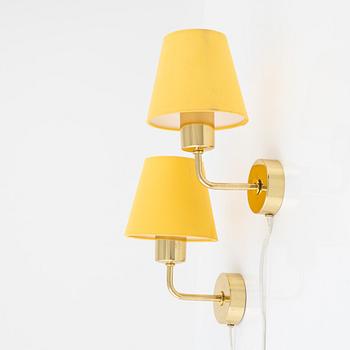 Josef Frank, a pair of model 2143 brass wall lights, Firma Svenskt Tenn, Sweden.